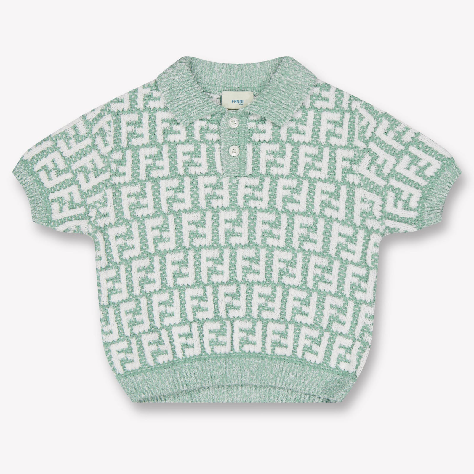 Fendi Baby Unisex Polo In Light Green