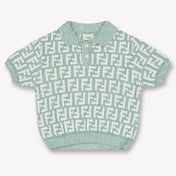 Fendi Baby Unisex Polo In Light Green