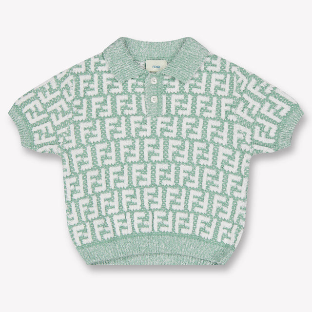 Fendi Baby Unisex Polo In Light Green