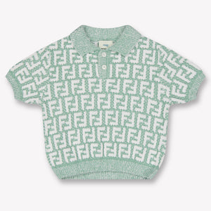 Fendi Baby Unisex Polo In Light Green