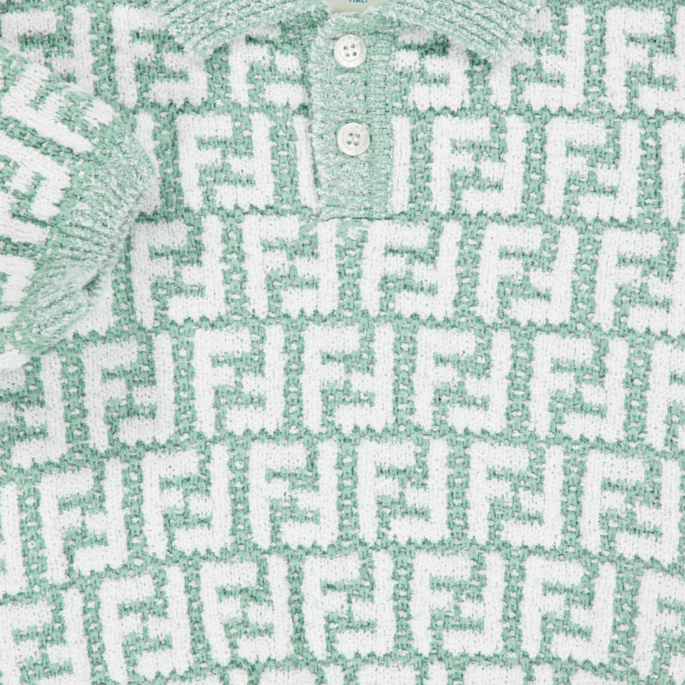 Fendi Baby Unisex Polo In Light Green