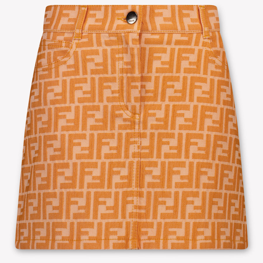 Fendi Kids Girls Skirt In Orange