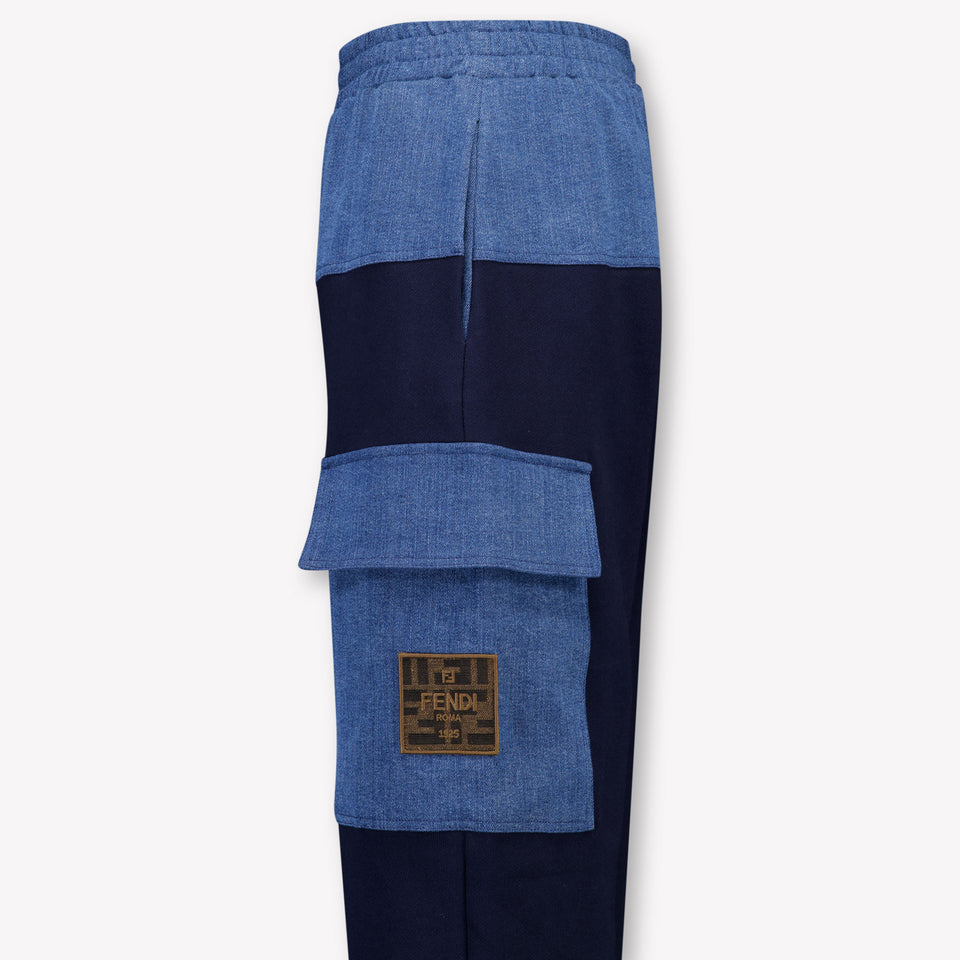 Fendi Kids Boys Pants In Navy