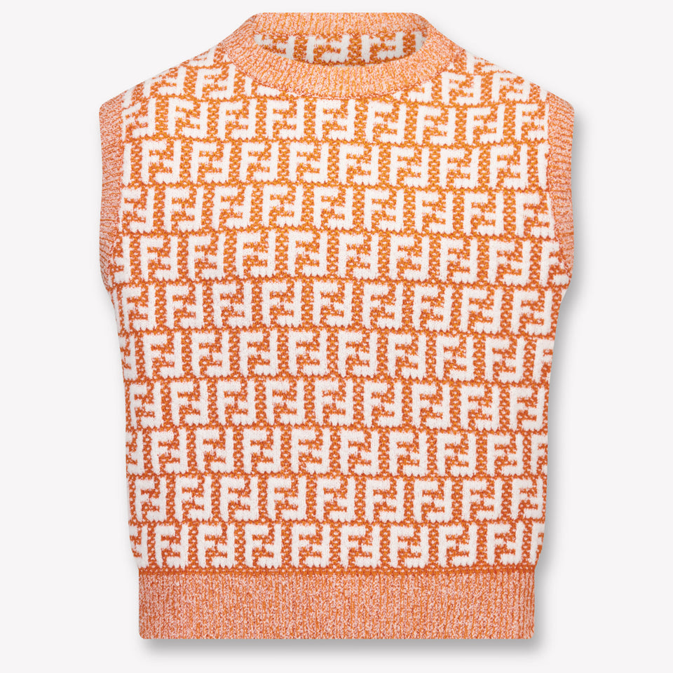 Fendi Kinder Meisjes T-Shirt In Oranje