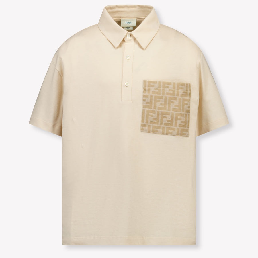 Fendi Boys Polo Shirt in Beige