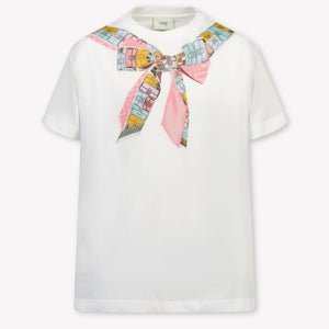 Fendi Kinder Meisjes T-Shirt In Wit