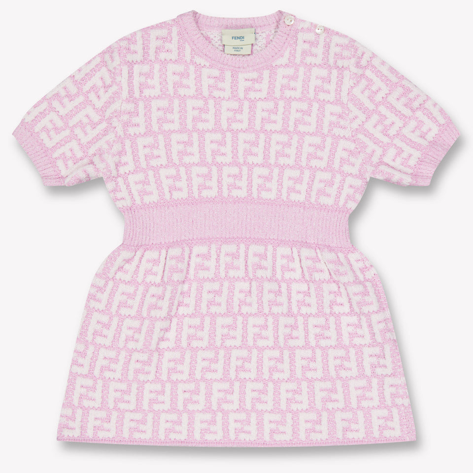 Fendi Baby Girls Dress In Light Pink