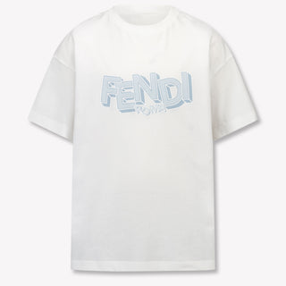 Fendi Kinder Jongens T-Shirt In Licht Blauw