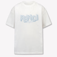 Fendi Kids Boys T-Shirt In Light Blue