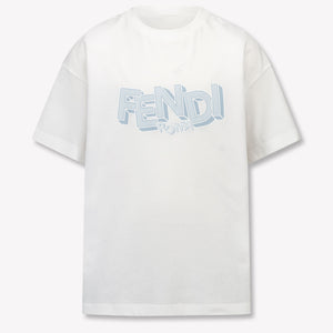 Fendi Kids Boys T-Shirt In Light Blue