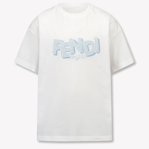 Fendi Kinder Jongens T-Shirt In Licht Blauw