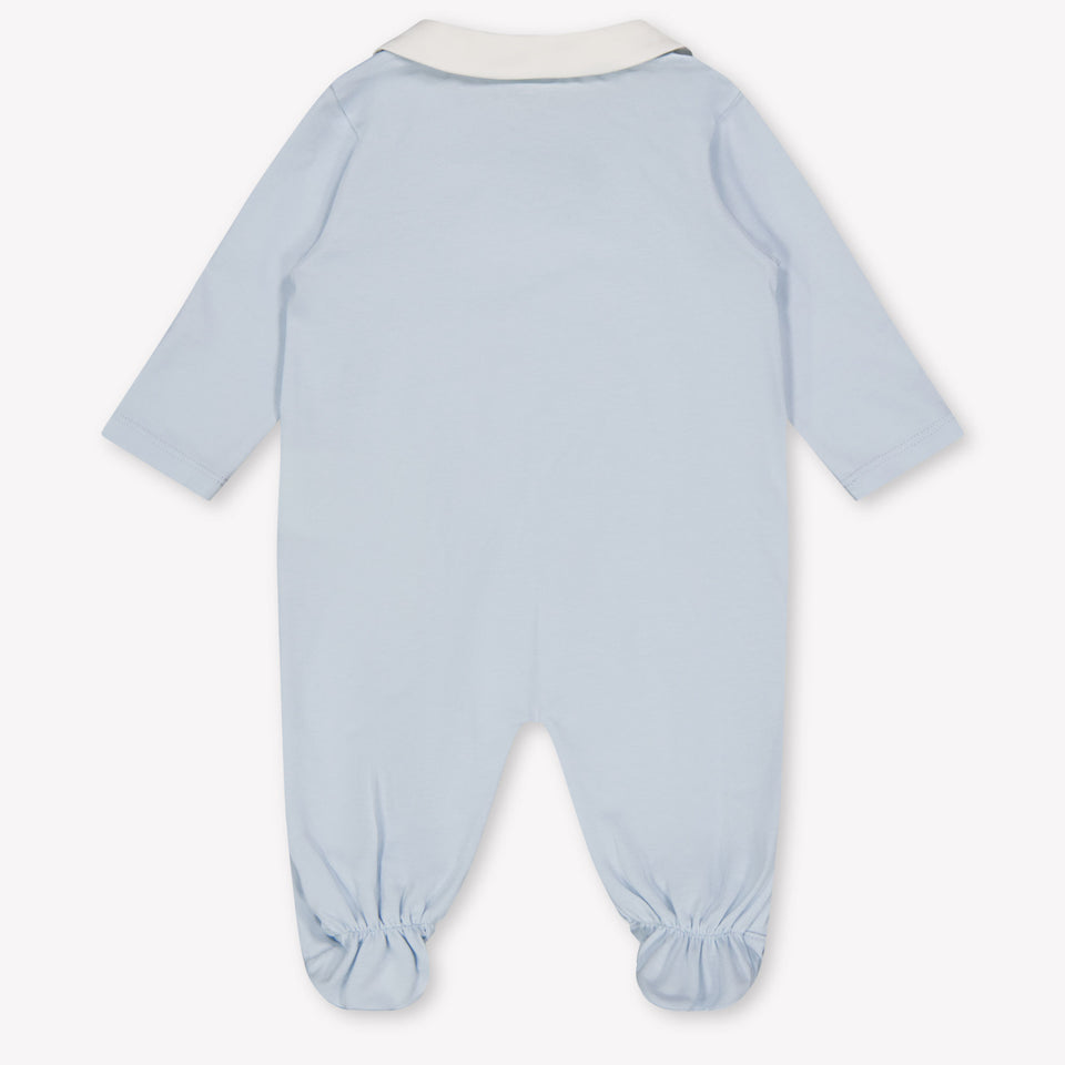 Fendi Baby Unisex Playsuit In Light Blue