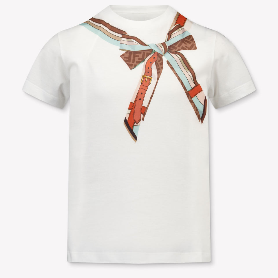 Fendi Kinder Meisjes T-Shirt In Wit