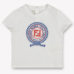 Fendi Baby Jongens T-Shirt In Wit