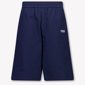 Fendi Kids Boys Shorts In Navy