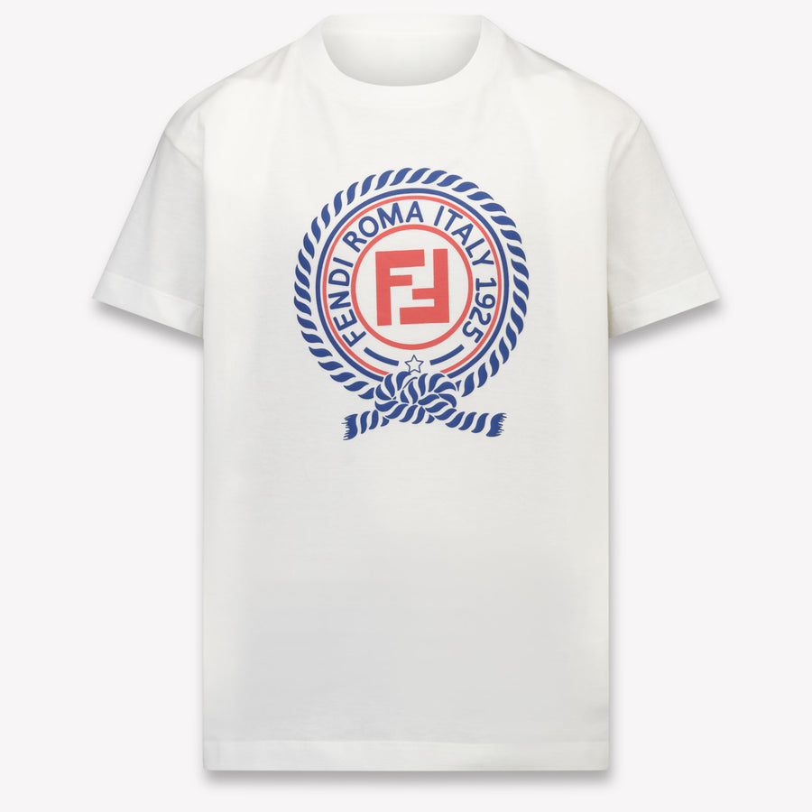 Fendi Kinder Jongens T-Shirt In Wit