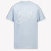 Fendi Kids Boys T-Shirt In Light Blue