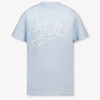 Fendi Kids Boys T-Shirt In Light Blue