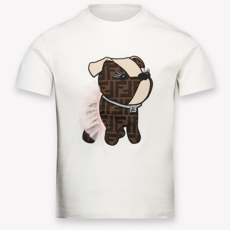 Fendi Kids Girls T-Shirt In White