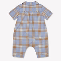 Burberry Andrew Baby Boys Playsuit In Light Blue