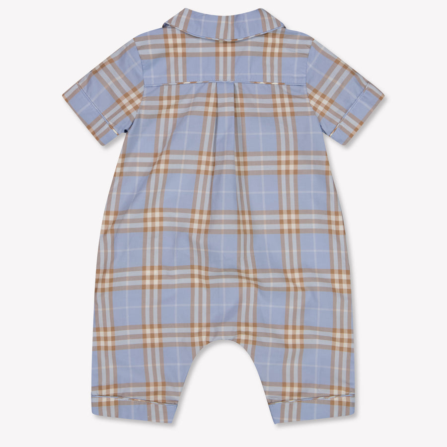 Burberry Andrew Baby Boys Playsuit In Light Blue
