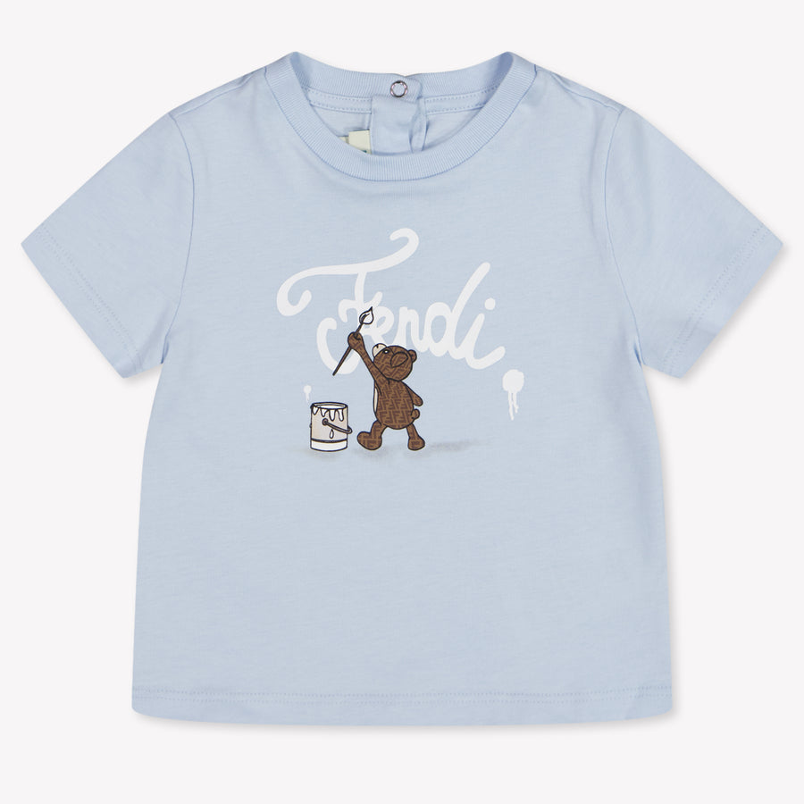 Fendi Baby Unisex T-Shirt In Licht Blauw