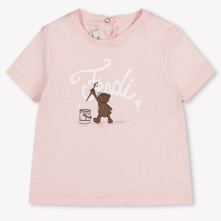 Fendi Baby Meisjes T-Shirt In Licht Roze