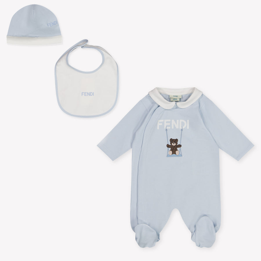 Fendi Baby Unisex Romper in Light Blue