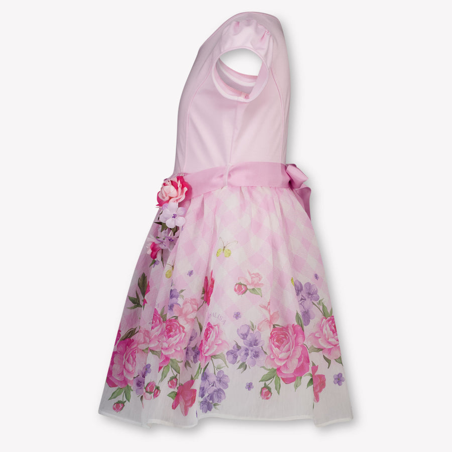 MonnaLisa Kinder Meisjes Jurk In Licht Roze