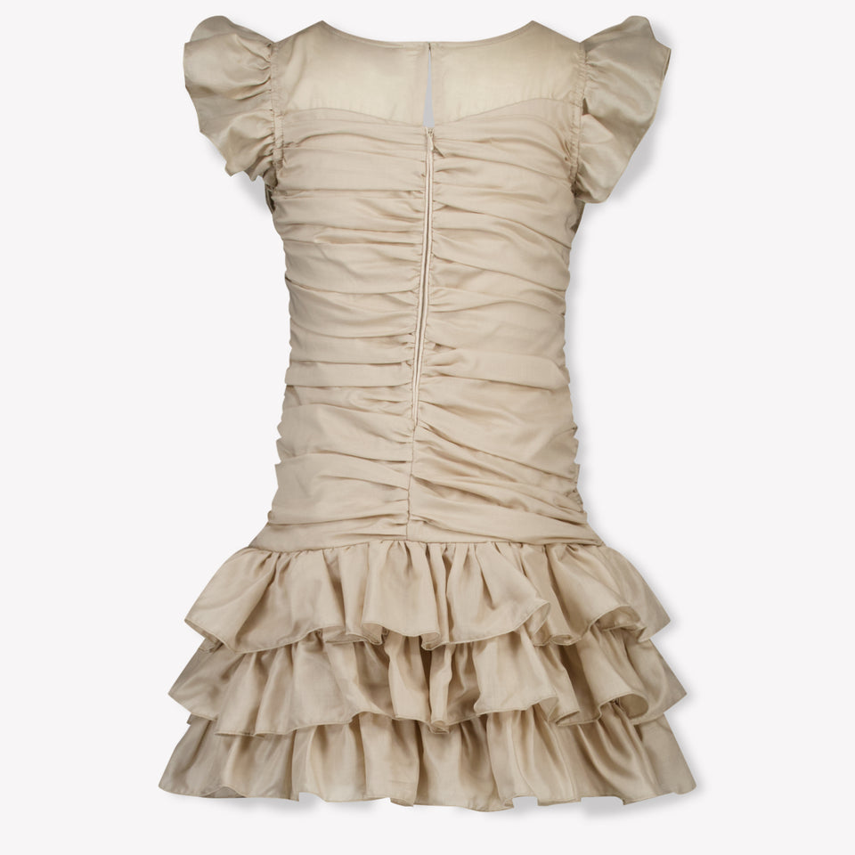 MonnaLisa Kinder Meisjes Jurk In Beige
