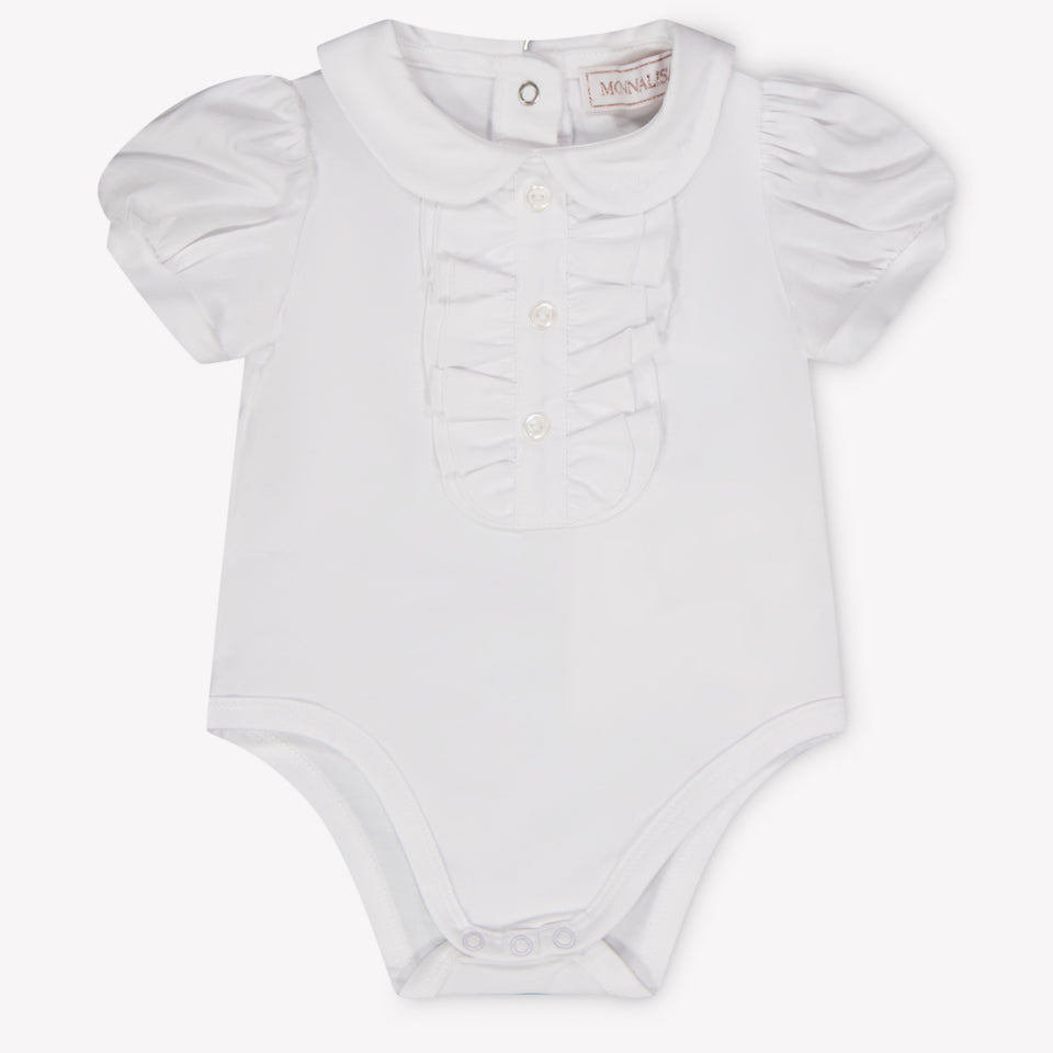 MonnaLisa Baby Girls Romper In White