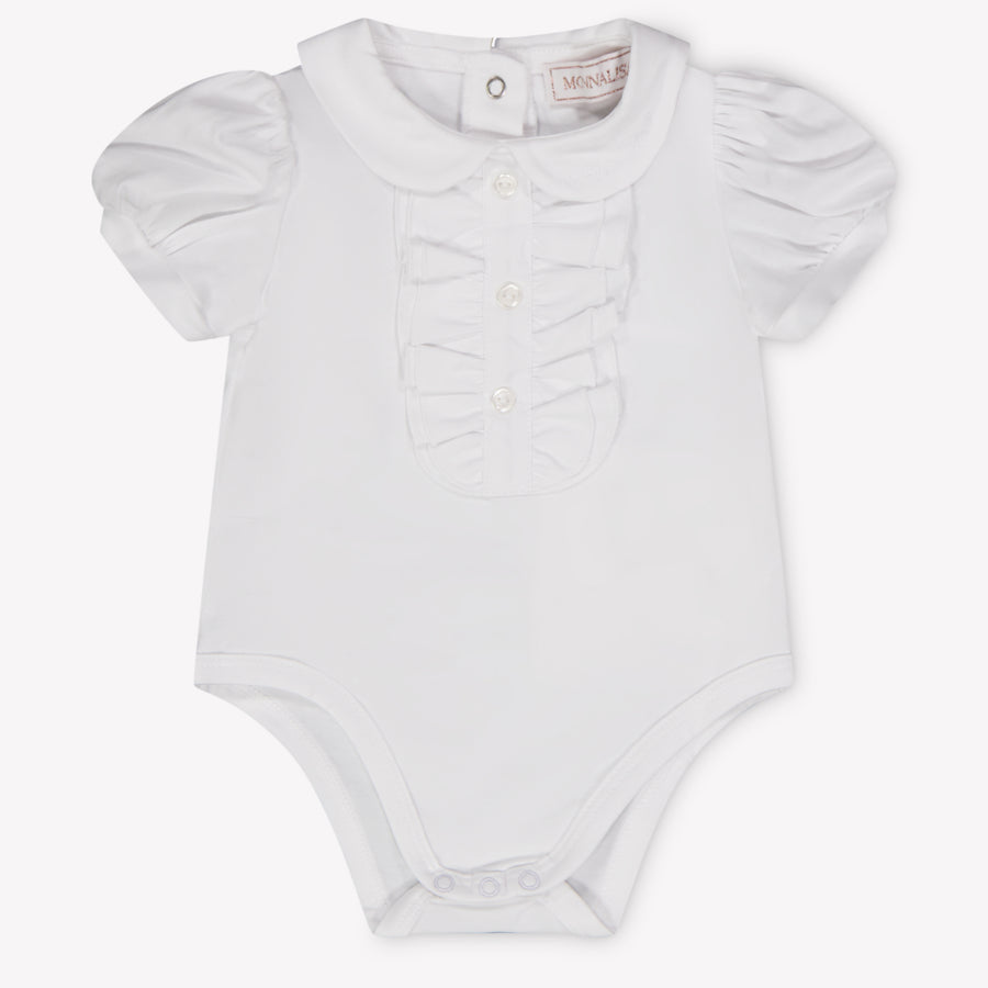 MonnaLisa Baby Meisjes Rompertje In Wit