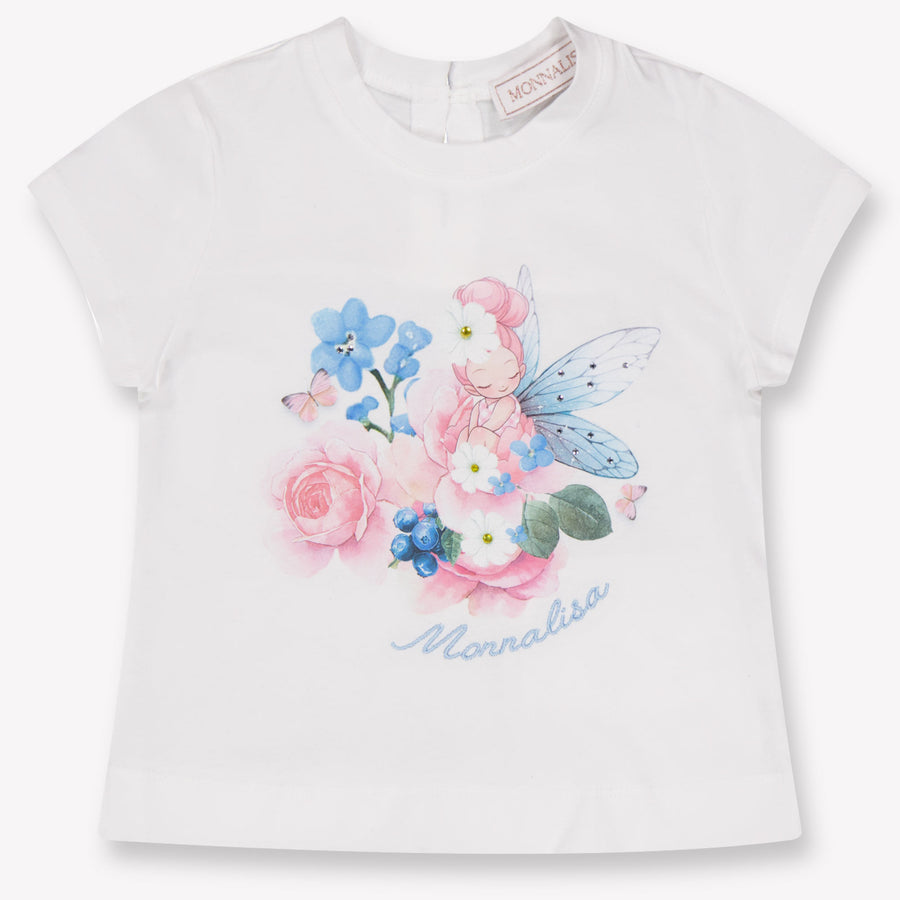 MonnaLisa Baby Meisjes T-Shirt In Wit