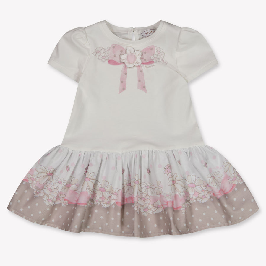 MonnaLisa Baby Girls Dress in Off-White