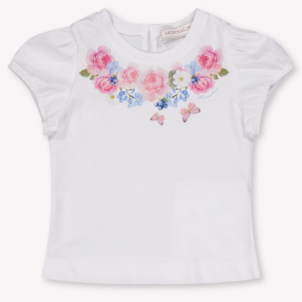 MonnaLisa Baby Meisjes T-Shirt In Wit