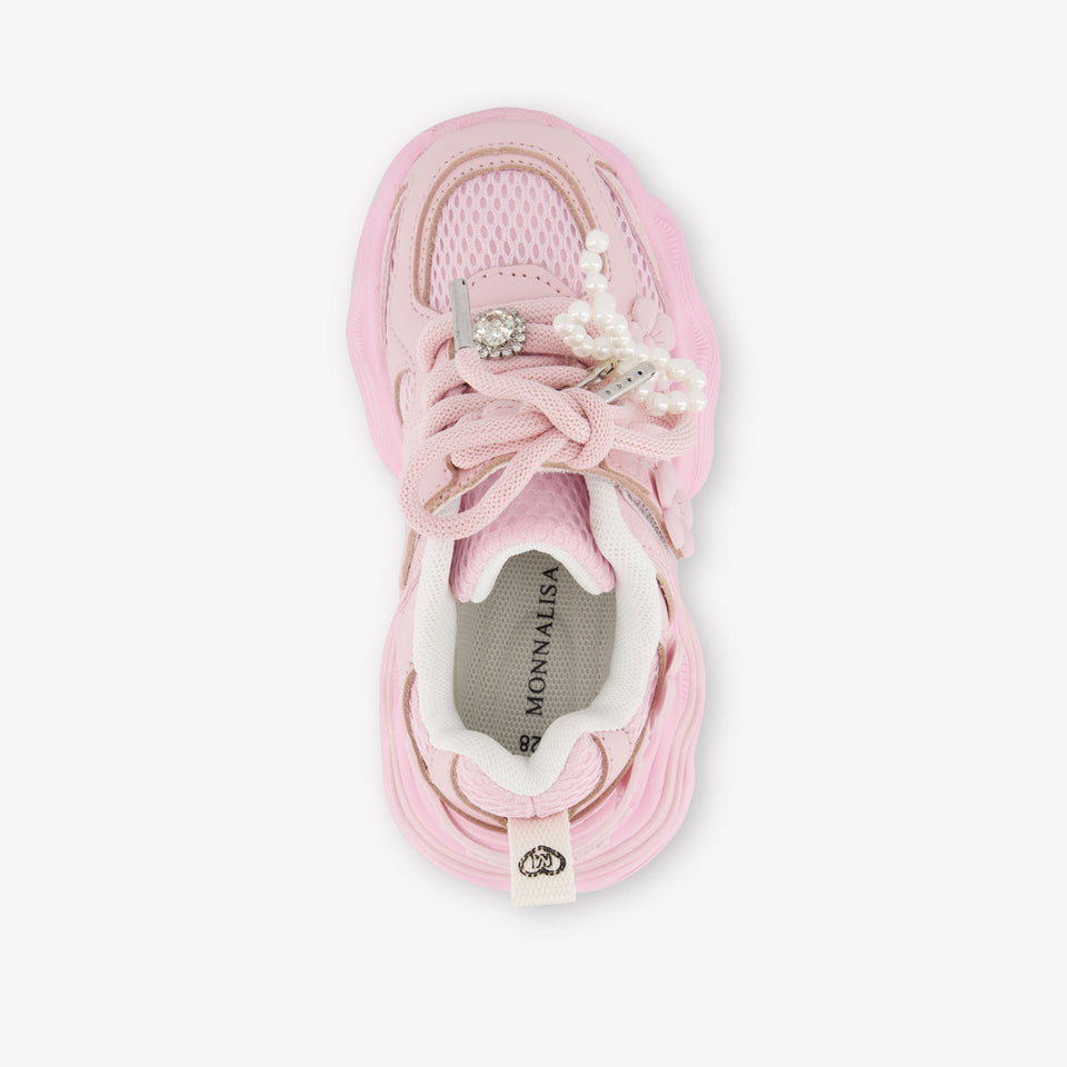 MonnaLisa Girls Sneakers In Light Pink