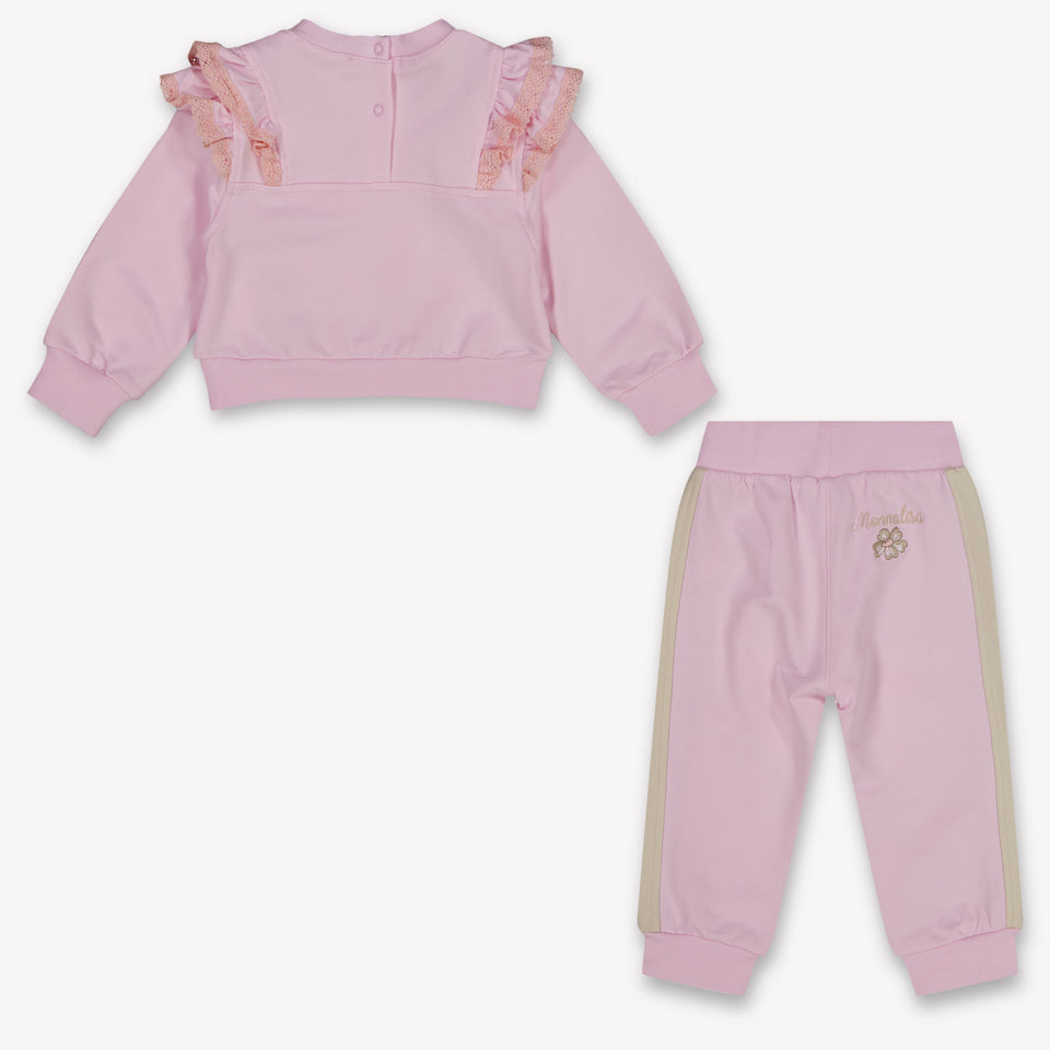 MonnaLisa Baby Meisjes Joggingpak In Licht Roze