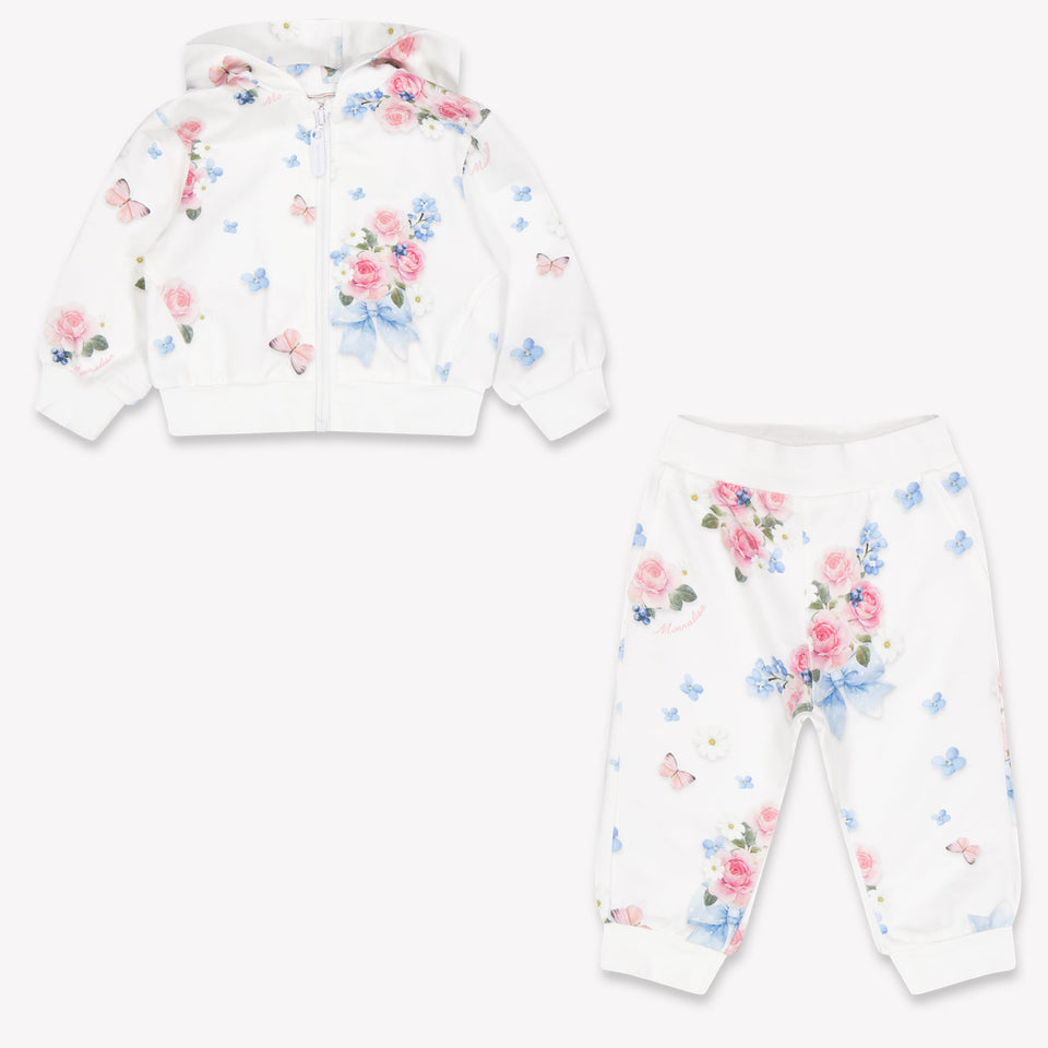 MonnaLisa Baby Girls Jogging suit In White