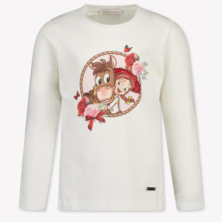 MonnaLisa Kinder Meisjes T-Shirt In Off White