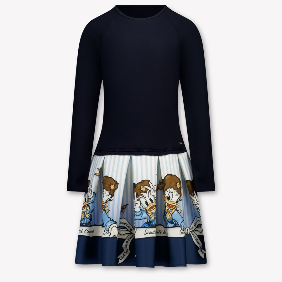 MonnaLisa Kinder Meisjes Jurk In Navy