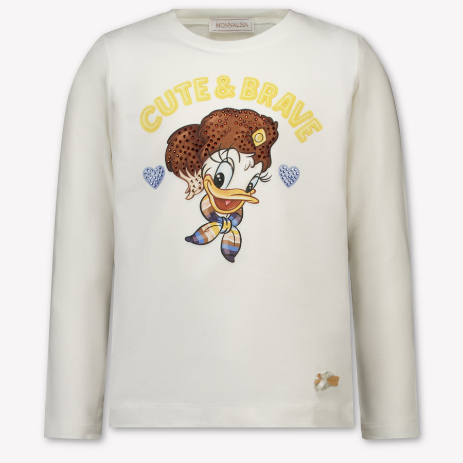 MonnaLisa Kinder Meisjes T-Shirt In Off White