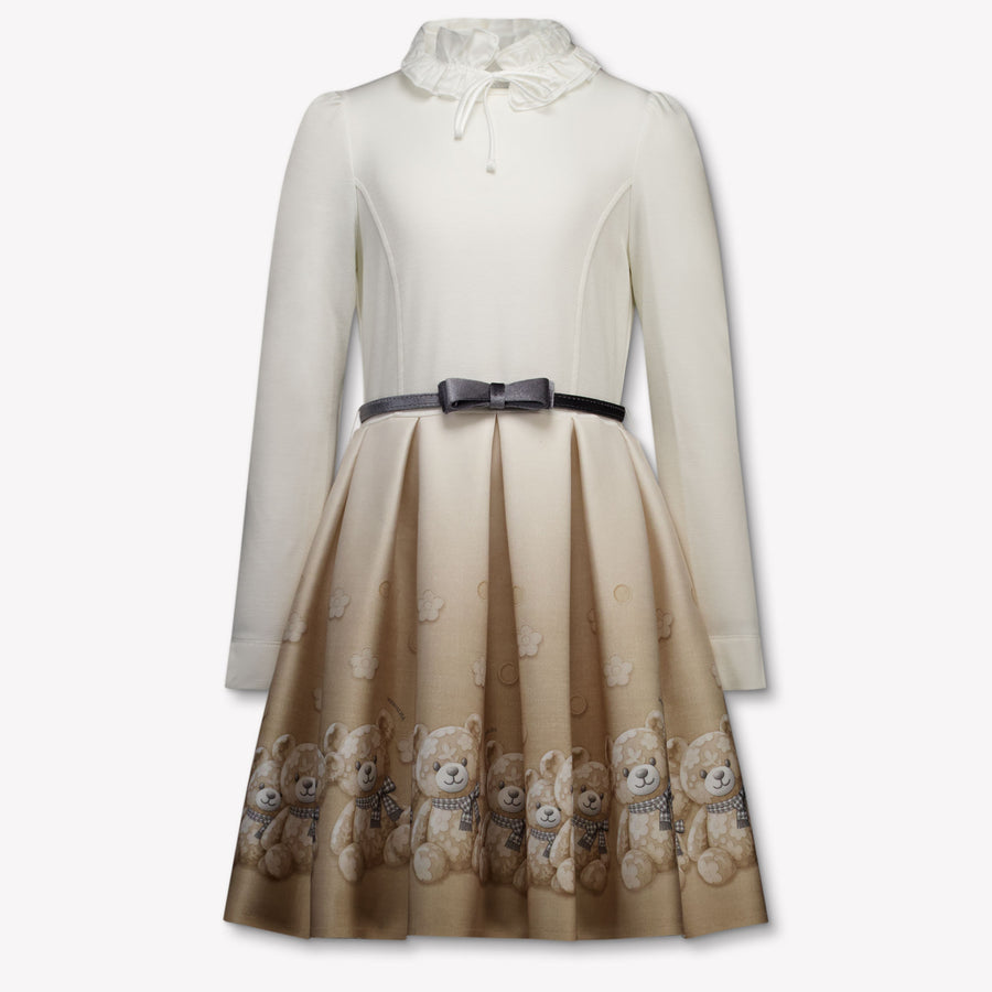 MonnaLisa Kinder Meisjes Jurk In Licht Beige