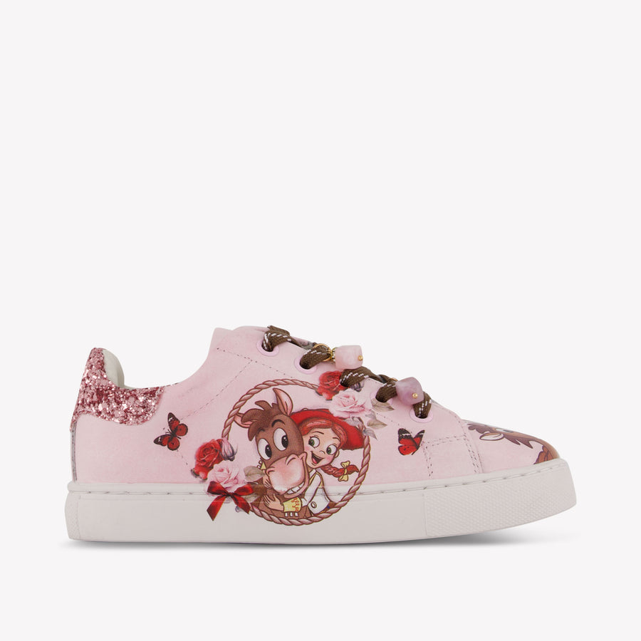 MonnaLisa Kinder Meisjes Sneakers In Licht Roze