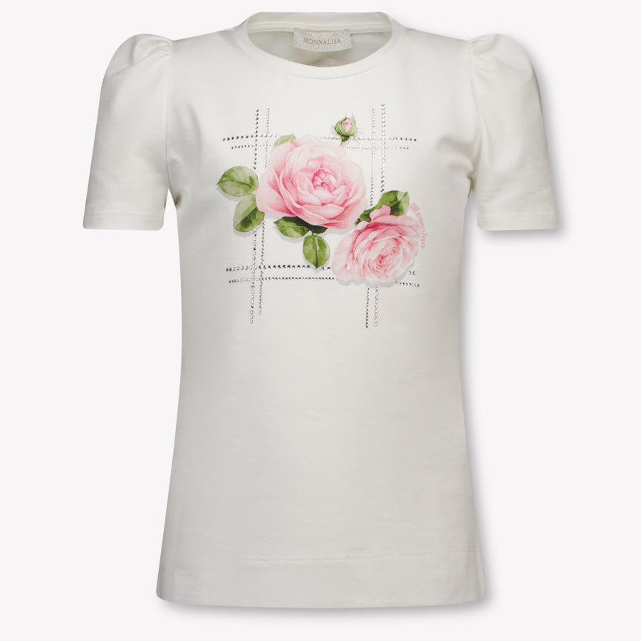 MonnaLisa Kinder Meisjes T-Shirt In Off White