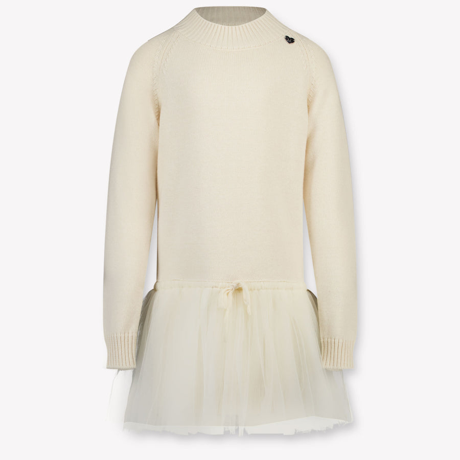 MonnaLisa Kinder Meisjes Jurk In Licht Beige