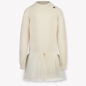MonnaLisa Kinder Meisjes Jurk In Licht Beige