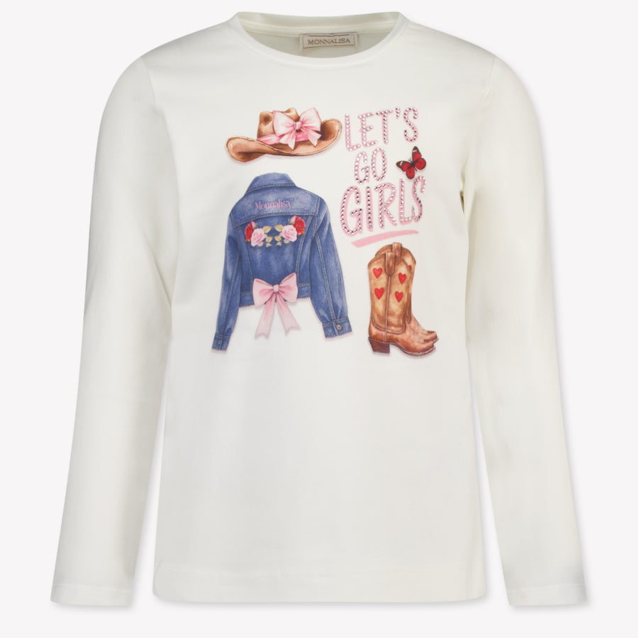 MonnaLisa Kinder Meisjes T-Shirt In Off White