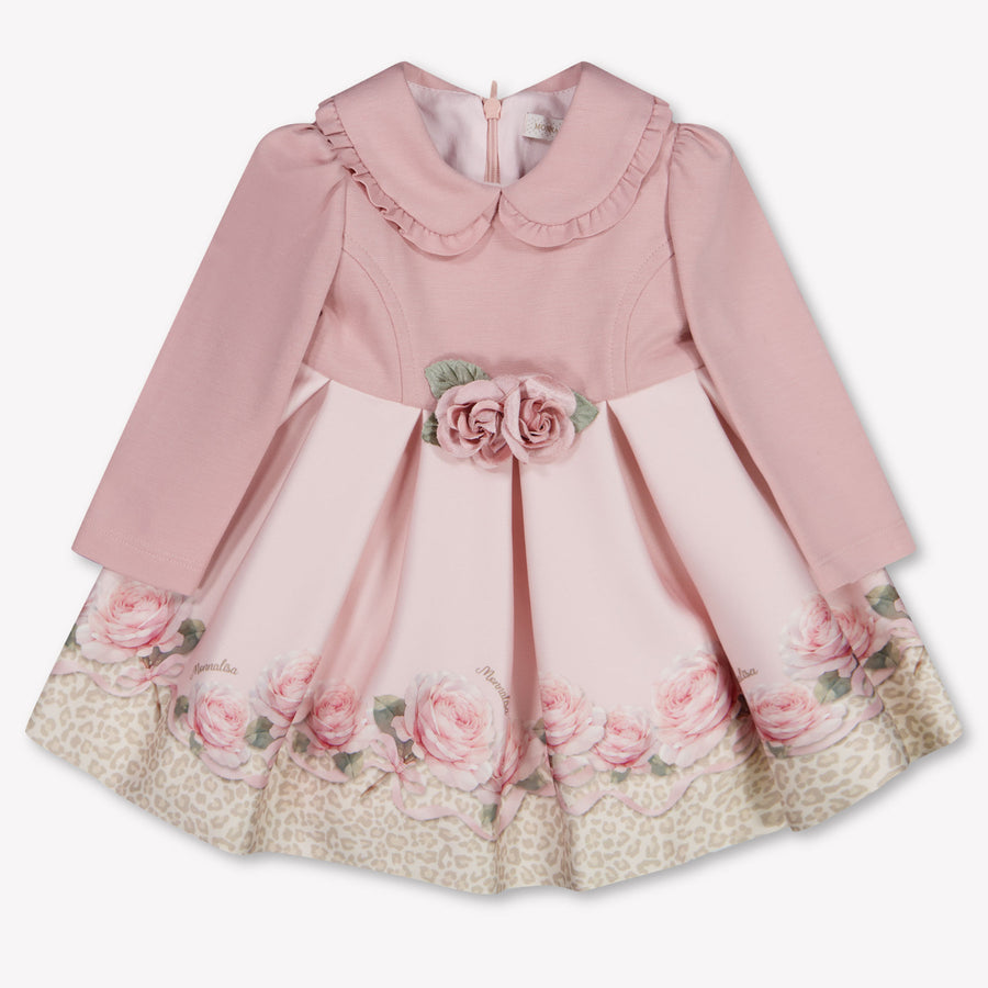 MonnaLisa Baby Meisjes Jurk In Licht Roze