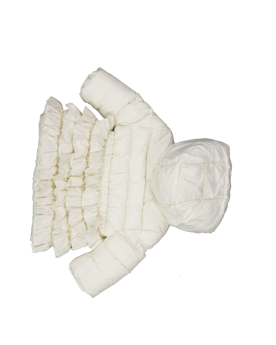MonnaLisa Baby Meisjes Winterjas In Off White