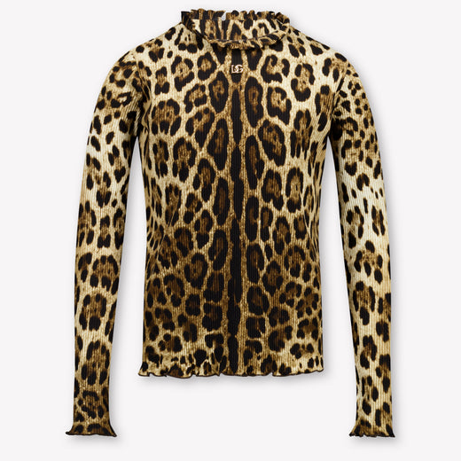 Dolce & Gabbana Kinder Meisjes T-Shirt In Panter